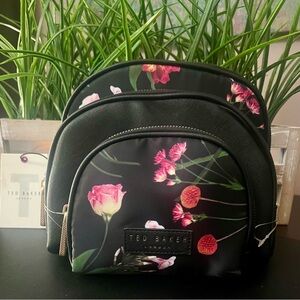 TED BAKER LONDON 3 Piece Scattered Bouquet Cosmetic Bags